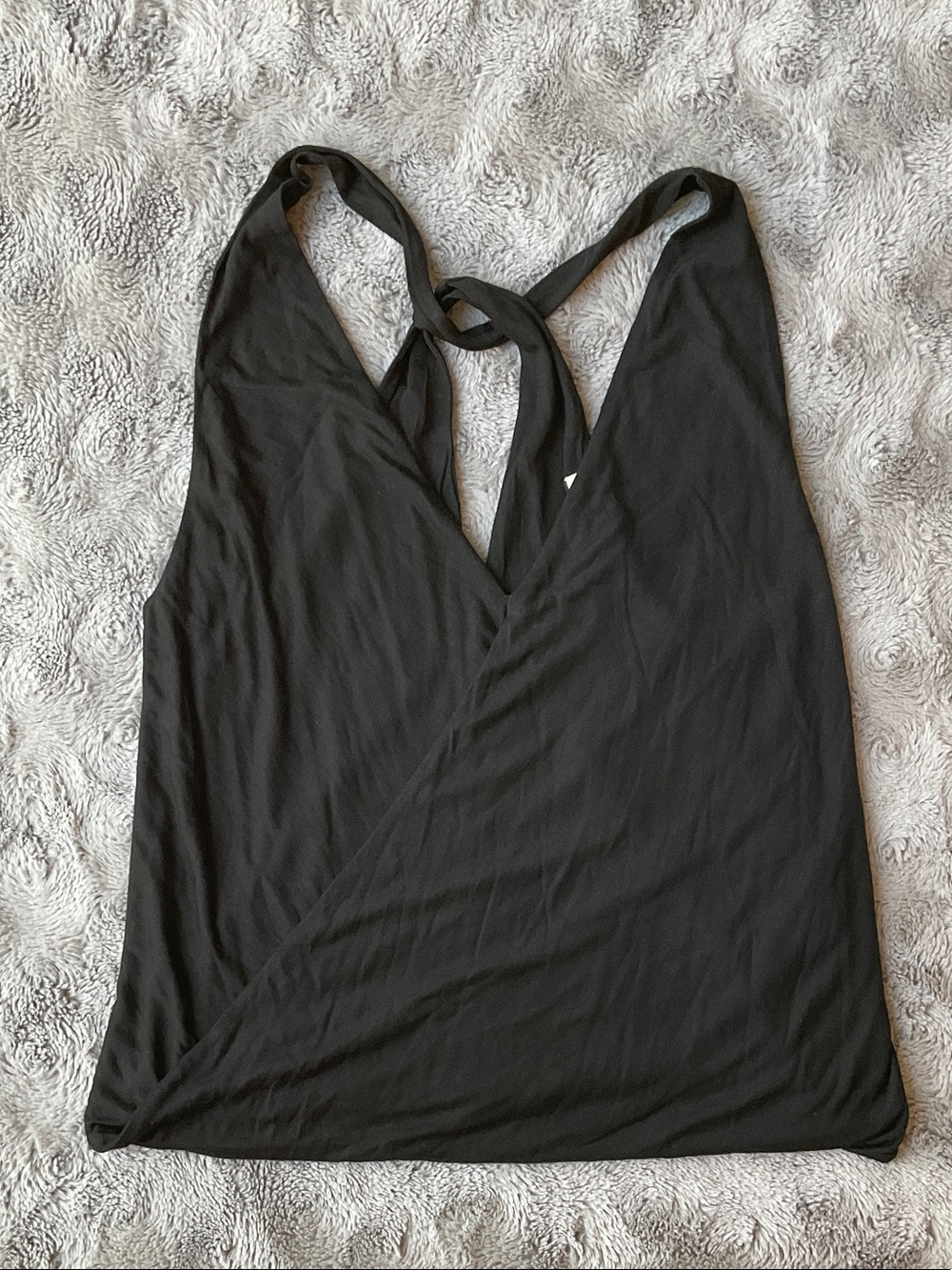 Phanuel Black Wrap-Front Racerback Tank